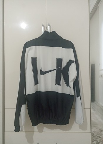 Nike Beyaz-Gri Fermuarlı Erkek-Kadın Yağmurluk - Görsel 2