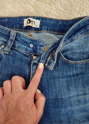 36 Beden mavi Renk Kadın Mavi Regular Fit Denim Jean