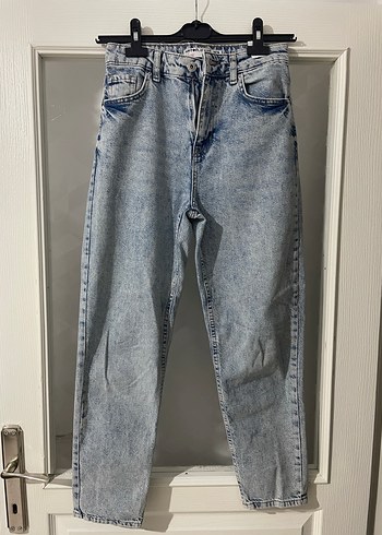 Gri Tonlu Batik Desenli Kadın Denim Pantolon