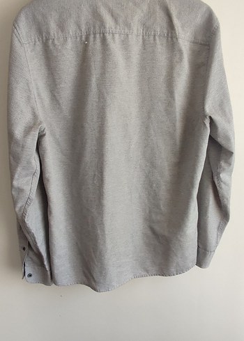 Gri Erkek Pamuklu Polyester DeFacto L beden Gömlek, Uzun Kollu - Görsel 2