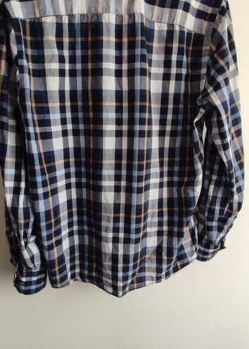 Erkek Mavi Kareli Pamuk Gömlek - Görsel 2