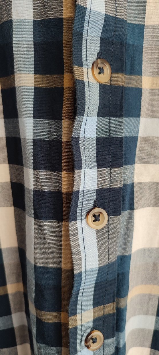 Erkek Mavi Kareli Pamuk Gömlek - Görsel 4