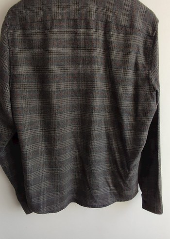 L beden, Yün Erkek Gömlek, turuncu çizgili/gri/kahverengi - Görsel 2