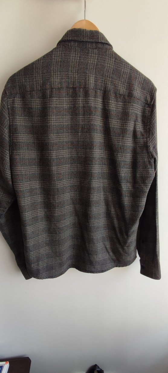 L beden, Yün Erkek Gömlek, turuncu çizgili/gri/kahverengi - Görsel 2