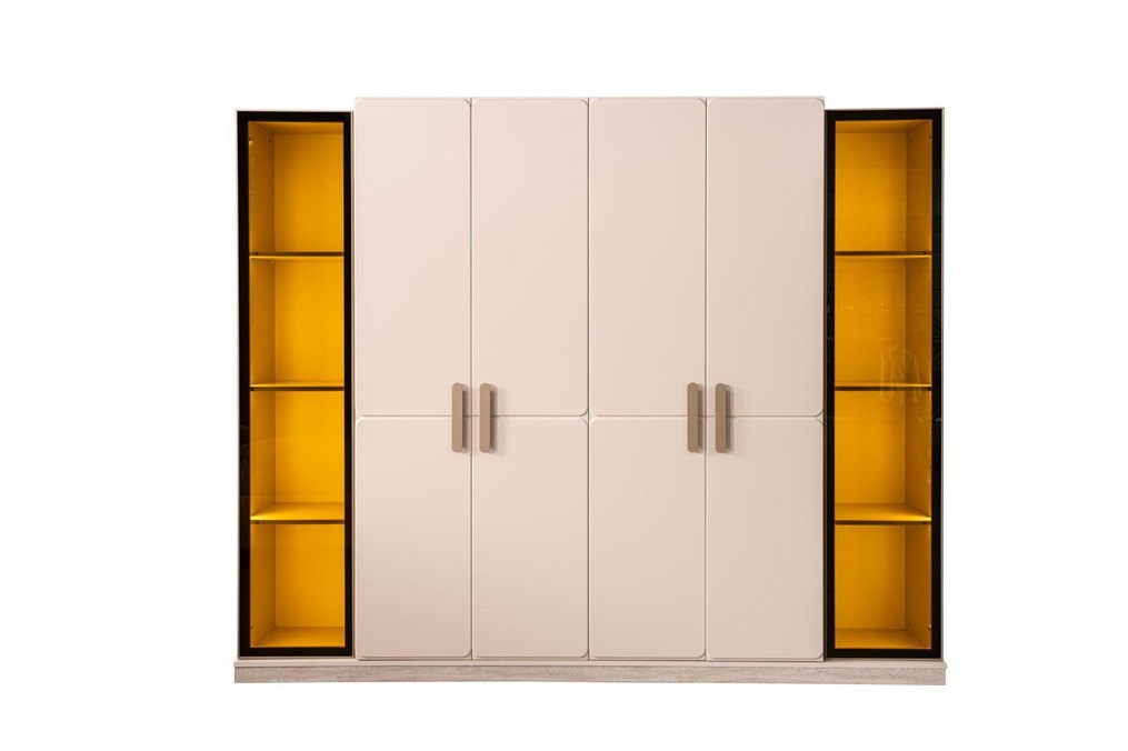 yatak odası full takım led aynalı 6lı gardrop yatak minderbazalı - Görsel 2