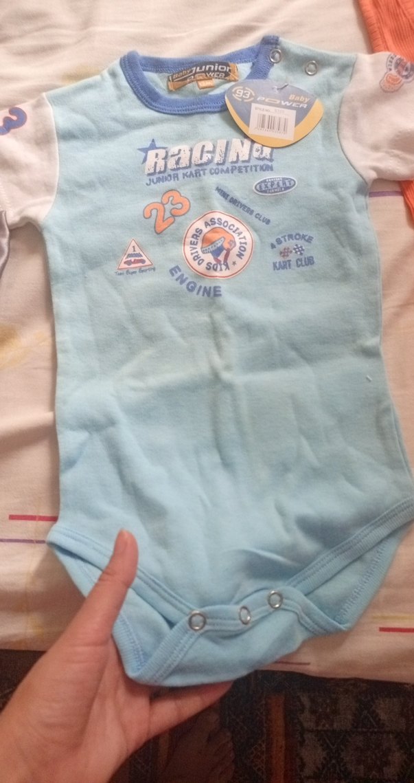 Mavi Baskılı Erkek Bebek Kısa Kollu Body - Görsel 3