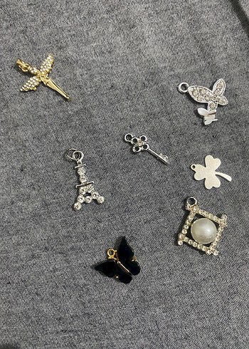 Sıfır ürünler Gri İşlemeli Payetli Kadın Charm Seti - Görsel 3