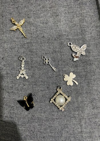 Sıfır ürünler Gri İşlemeli Payetli Kadın Charm Seti - Görsel 5