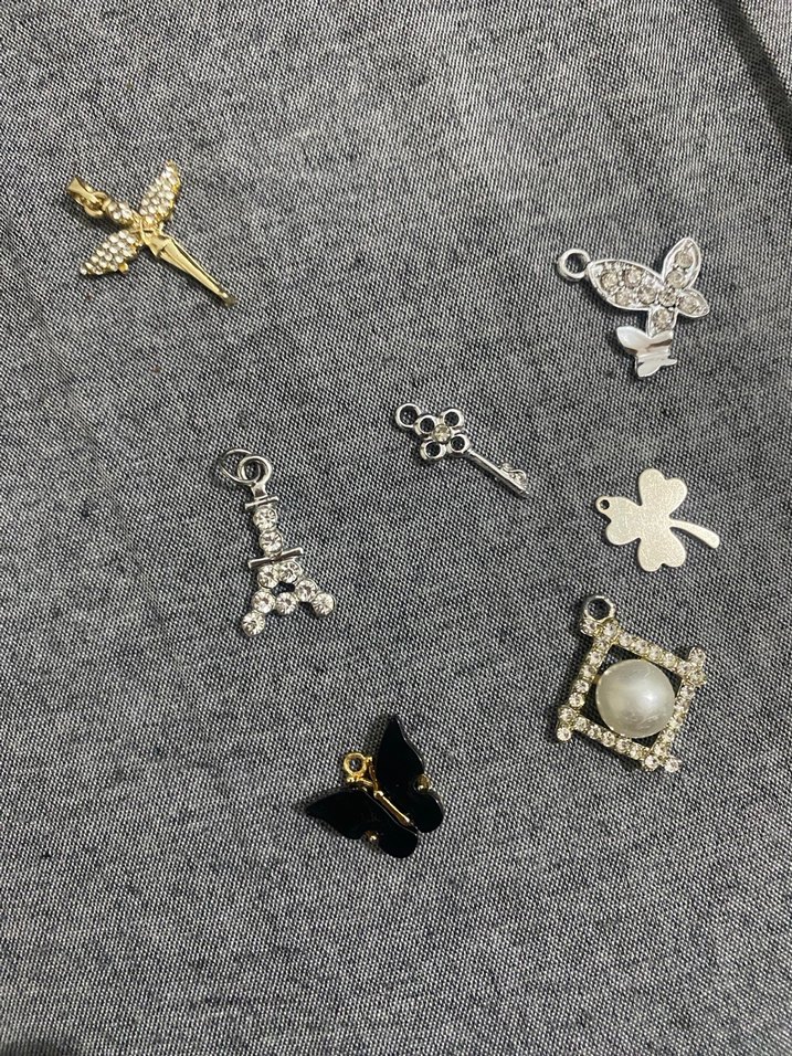 Sıfır ürünler Gri İşlemeli Payetli Kadın Charm Seti - Görsel 3