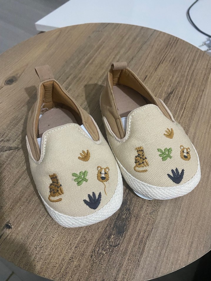 Bej Nakışlı Erkek Bebek İlk Adım Ayakkabısı - Görsel 2