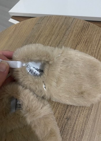 Bebek için Bej Kürk Detaylı Sıcak ev ayakkabısı - Görsel 3