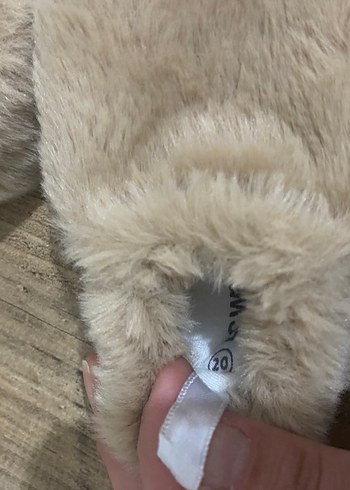 Bebek Bej Sıcak Kürklü Ev Terliği - Görsel 5