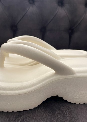 39 Beden Beyaz Platform Topuklu Kadın Terlik