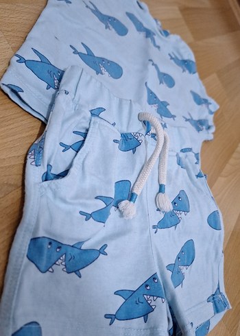 Mavi Baskılı Erkek Bebek Kısa Kollu Takım - Görsel 2