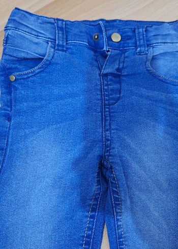 kız Çocuk Renkli Mavi Denim Pantolon - Görsel 2