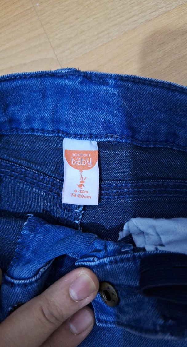 kız Çocuk Renkli Mavi Denim Pantolon - Görsel 3