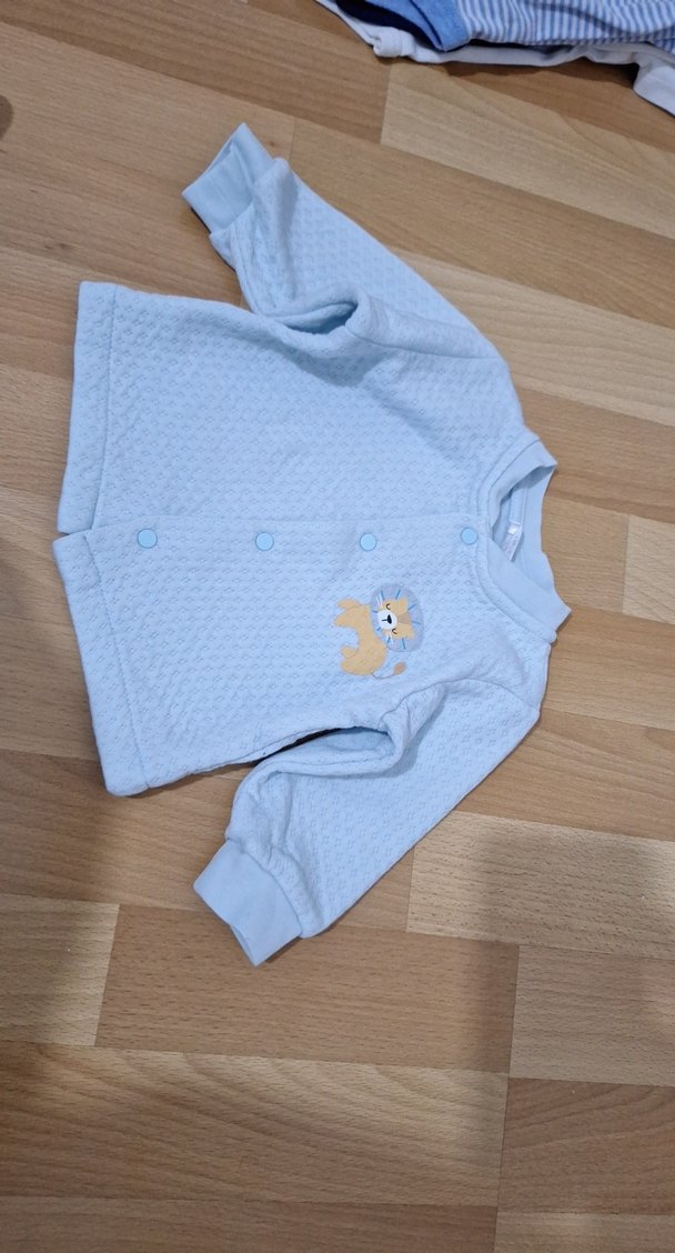 Mavi Düğmeli Erkek Çocuk Hırka 2 adet - Görsel 3