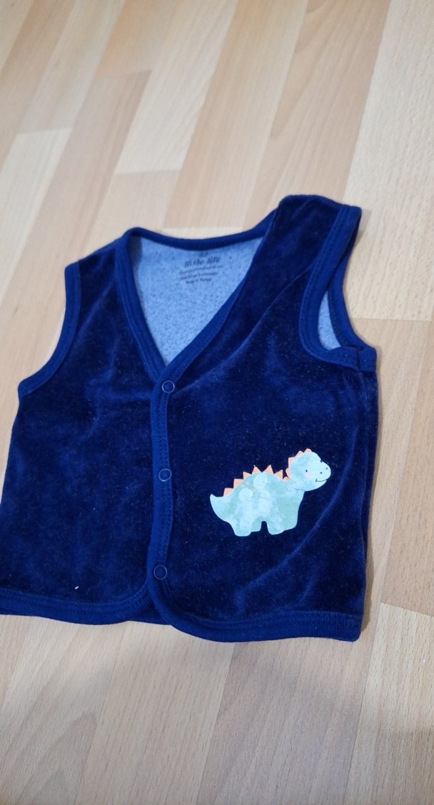 Düğmeli Erkek Çocuk Mavi Yelek - Görsel 3