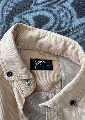 Düğmeli Bej Erkek uzun Kollu Gömlek - Görsel 3