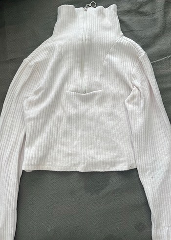 Uzun Kollu Beyaz Örgü Kadın Triko - Görsel 2