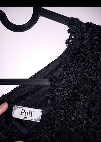 Dantelli Siyah Midi V Yaka Kadın Elbise - Görsel 4