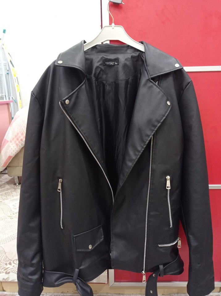 Siyah Deri Ceket - Görsel 5