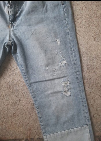 Zara Geniş Kesim Mavi Denim Kadın Pantolon