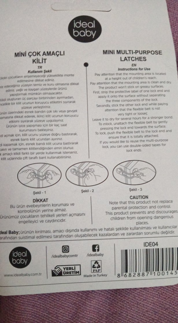 Çocuk Güvenlik Kilidi 8'lı Set Beyaz - Görsel 4