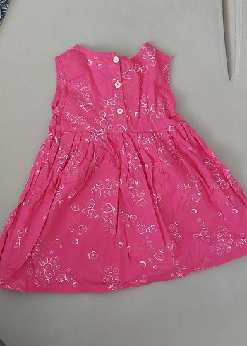 Pembe Nakışlı Kız Çocuk Elbise - Görsel 4