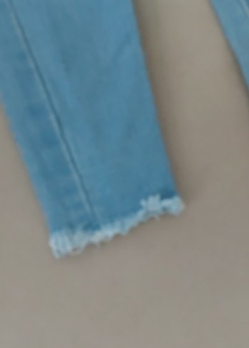 Kız Çocuk Pastel Mavi Streç Denim Pantolon - Görsel 2