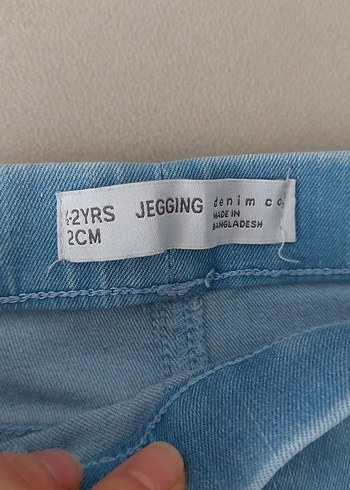 Kız Çocuk Pastel Mavi Streç Denim Pantolon - Görsel 4
