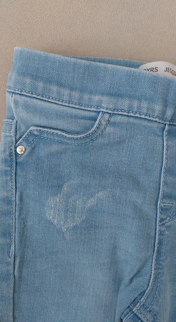 Kız Çocuk Pastel Mavi Streç Denim Pantolon - Görsel 3