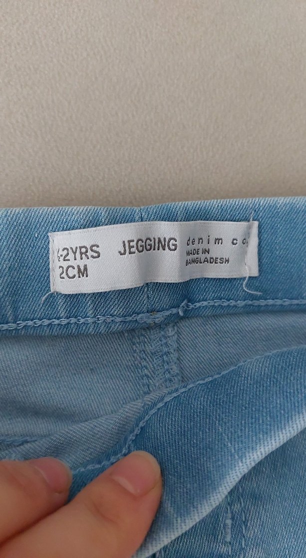 Kız Çocuk Pastel Mavi Streç Denim Pantolon - Görsel 4