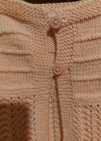 Pembe Örgü Kız Çocuk Hırka - Görsel 3