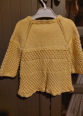 Sarı Örgü Kız Hırka Uzun Kollu - Görsel 4