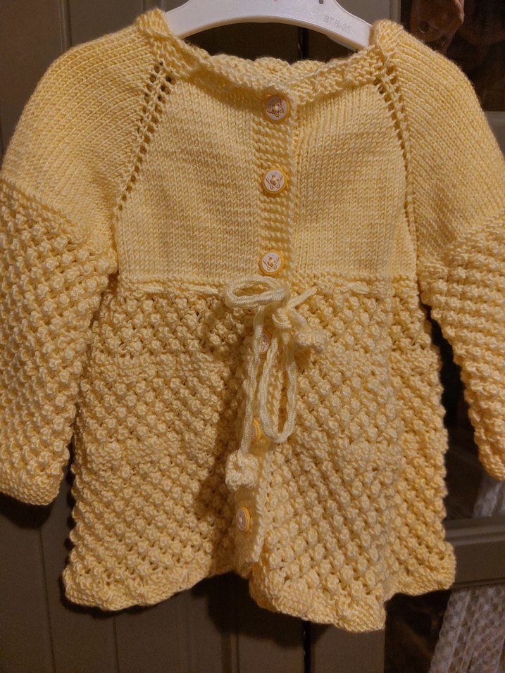 Sarı Örgü Kız Hırka Uzun Kollu - Görsel 3