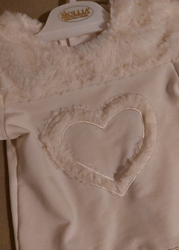 Beyaz Kız Çocuk Kürk Detaylı Elbise - Görsel 3