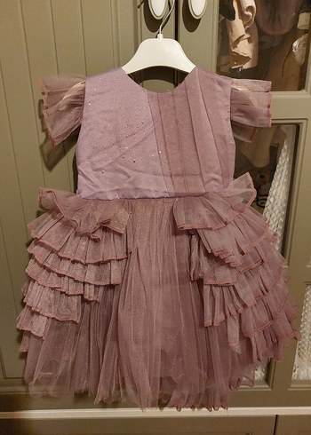 Mor Fırfırlı Kız Çocuk Elbisesi - Görsel 2