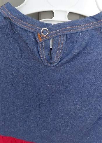 Kız Çocuk Kedi Baskılı Kırmızı Tül Elbise - Görsel 4