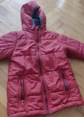 Bordo Nakışlı Kapüşonlu Mont - Görsel 2