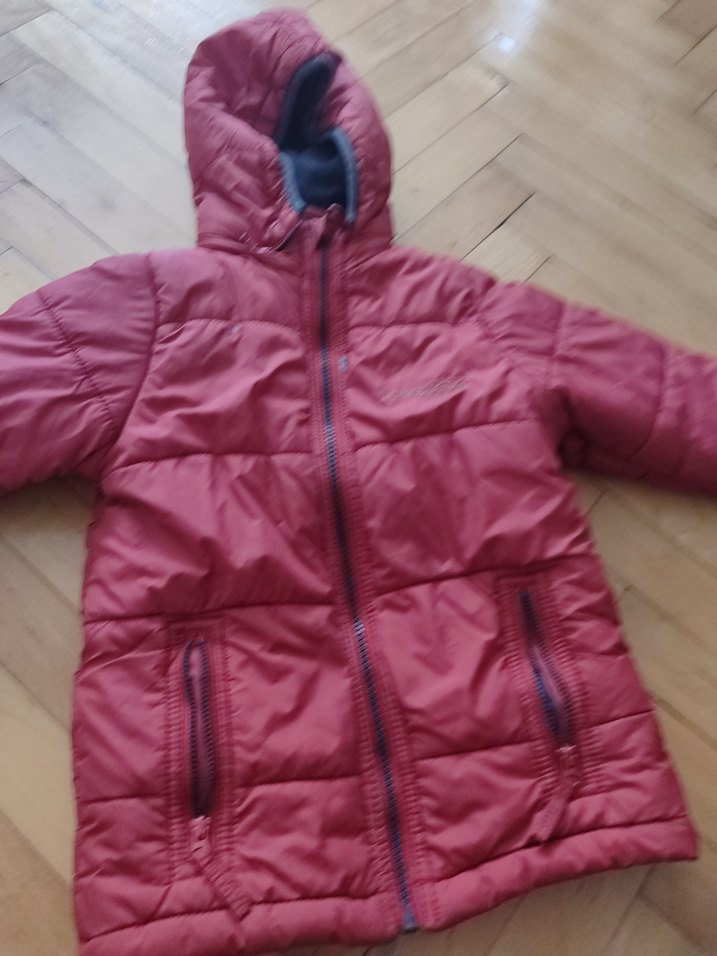 Bordo Nakışlı Kapüşonlu Mont - Görsel 2