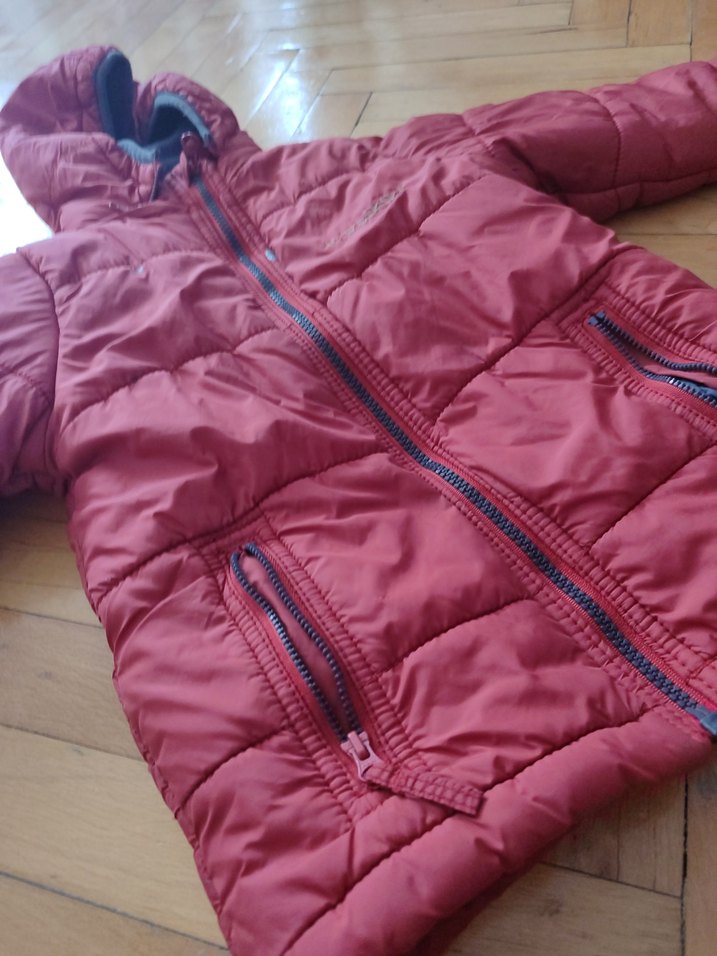 Bordo Nakışlı Kapüşonlu Mont - Görsel 4