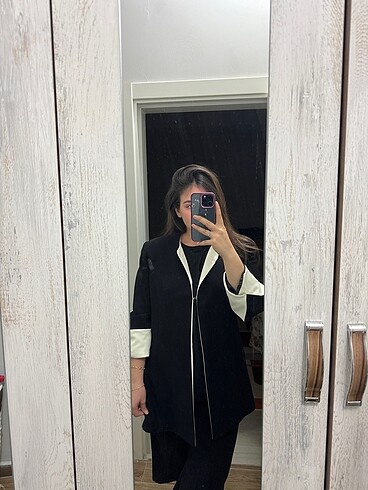 tesettür/açık siyah beyaz blazer