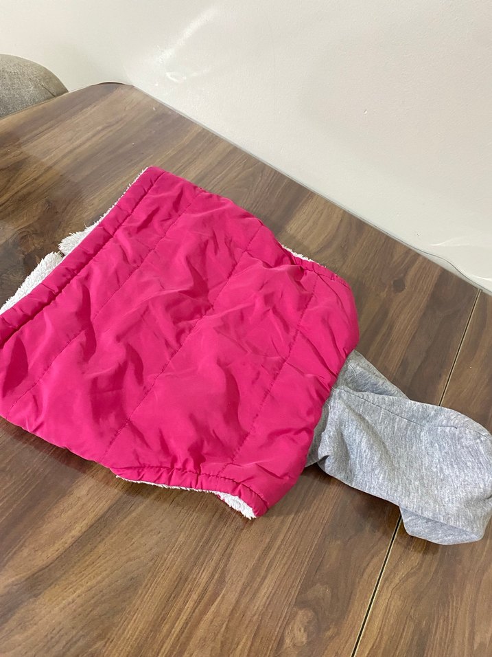 Kız Çocuk Kapüşonlu Fermuarlı Yelek - Görsel 3