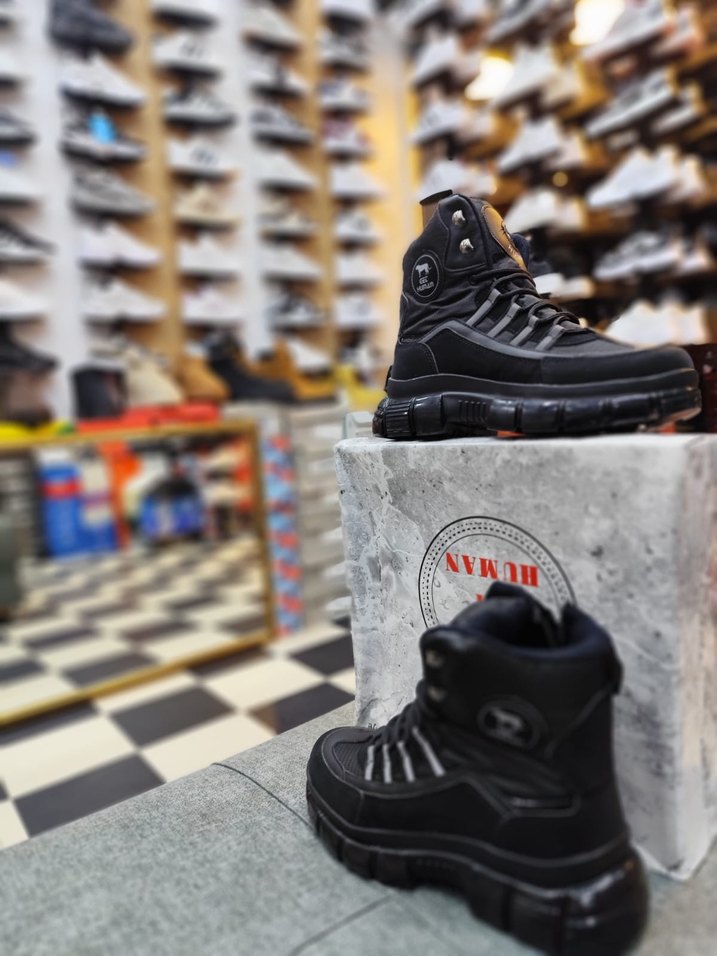 Siyah Gri Nakışlı Bağcıklı bayan Bot - Görsel 4