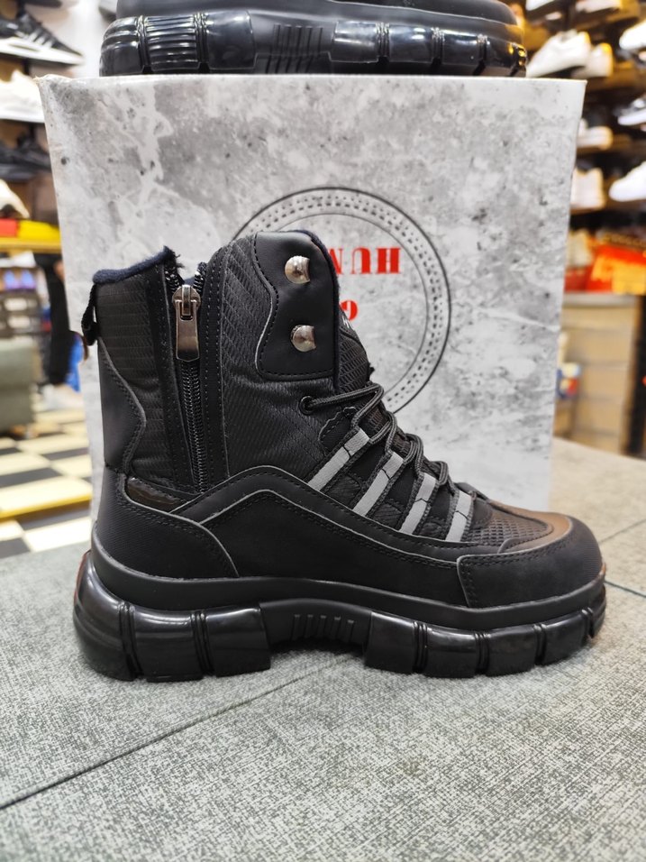 Siyah Gri Nakışlı Bağcıklı bayan Bot - Görsel 3