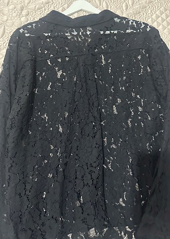 l Beden Düğmeli Siyah Gotik Uzun Kollu Kadın Gömlek