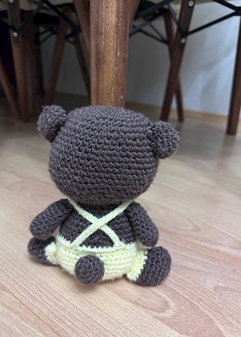  Beden Gri El Örgüsü Peluş Ayıcık Amigurumi