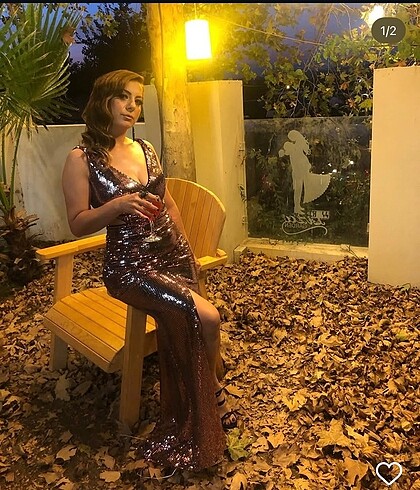 Parlak kumaş abiye