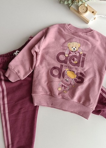 Kız Çocuk Pembe Adidas Eşofman Takımı - Görsel 2